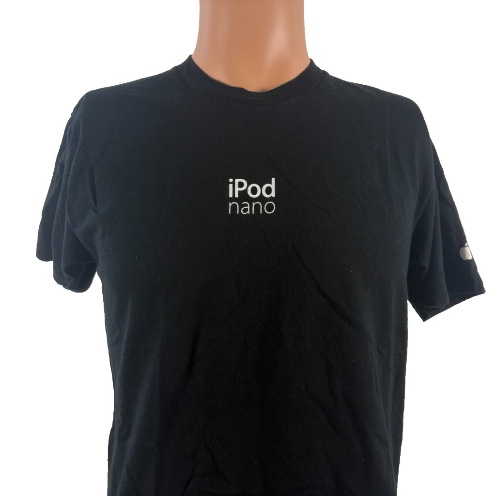 Apple Ipod Nano Employee T Shirt Mens Size M Black 1000 Songs Double Sided Promo